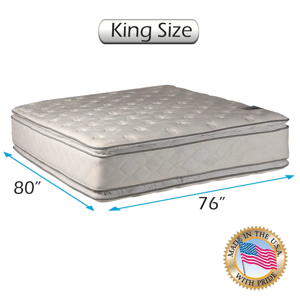 King 76x80x12 Innerspring Eurotop Mattress with Bed Frame X475660