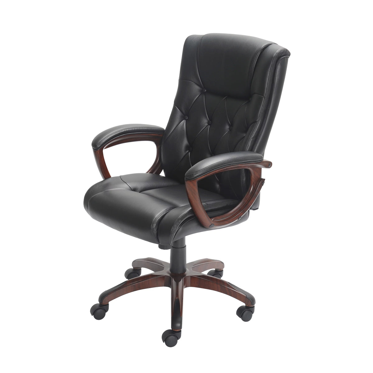 Black Bonded Leather Office Chair with Arms K29715