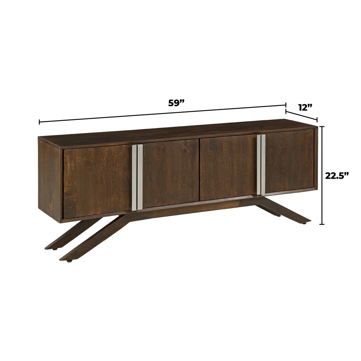 59" Wide Solid Wood Walnut TV Stand F967165