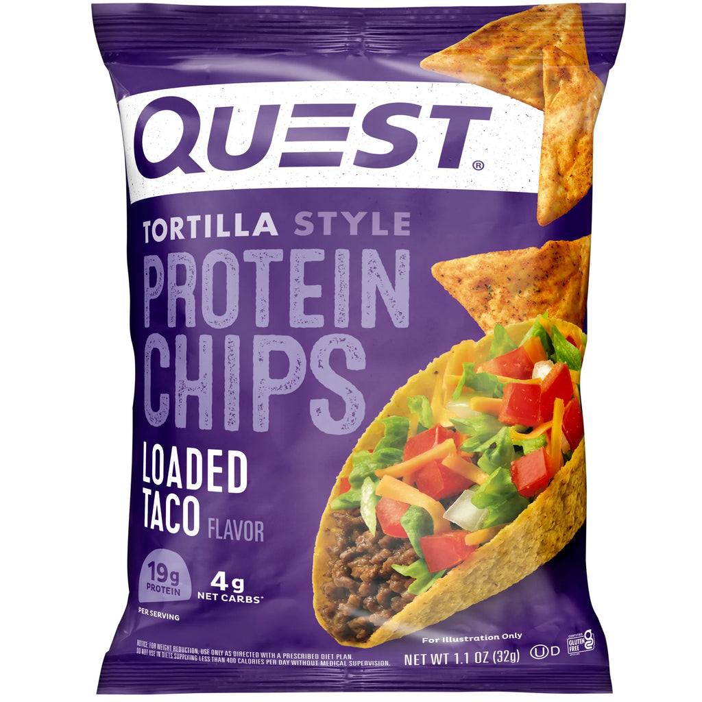 Nacho Cheese and Loaded Taco Tortilla Style Protein Chips Variety Pack, 12 Count R245