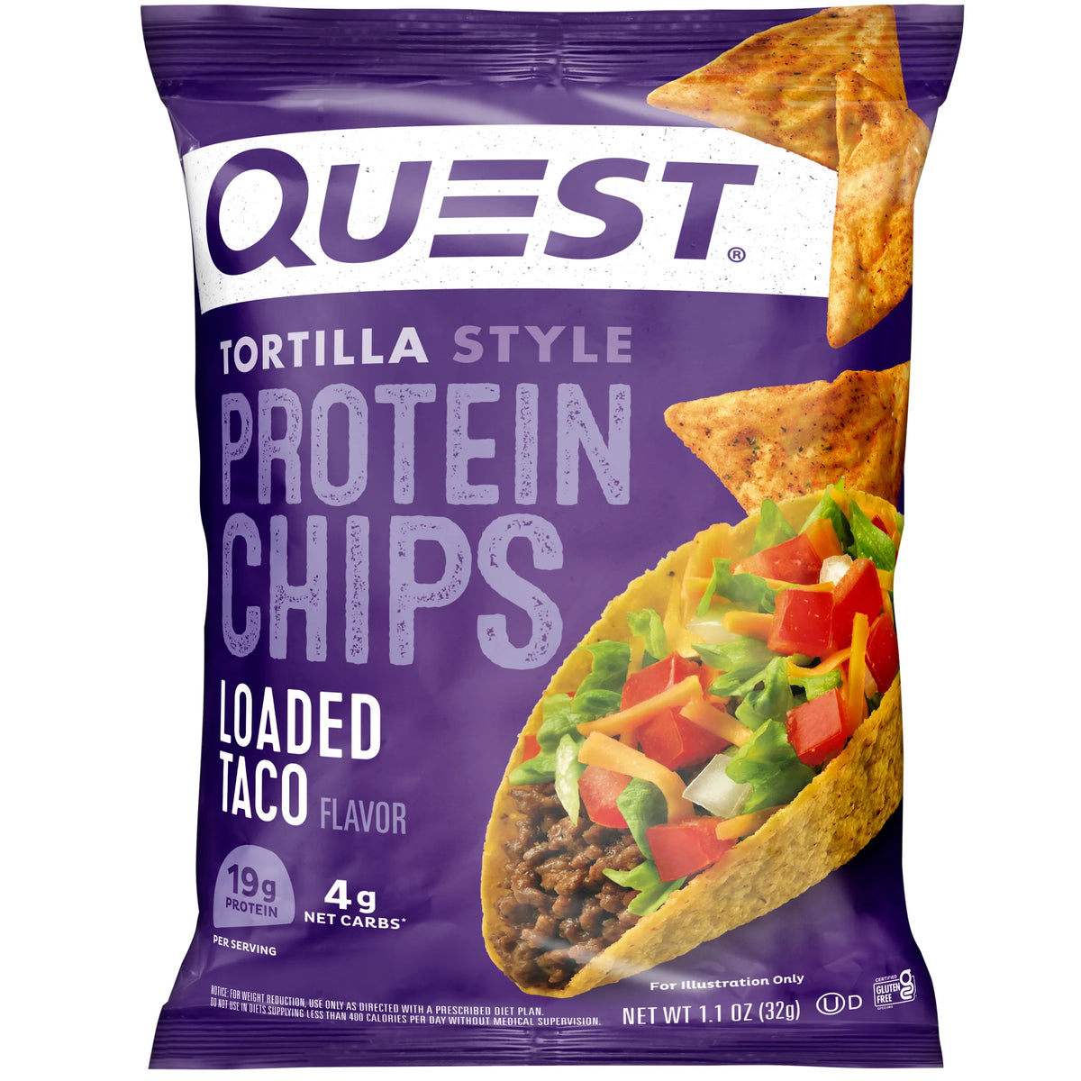 Nacho Cheese and Loaded Taco Tortilla Style Protein Chips Variety Pack, 12 Count R245