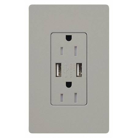 Gray USB Tamper-Resistant Receptacles S6589