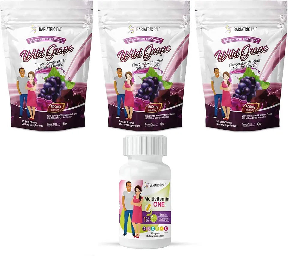 90 Day Bariatric Vitamin Bundle Multivitamin Capsule Calcium Citrate Soft Chews X87018