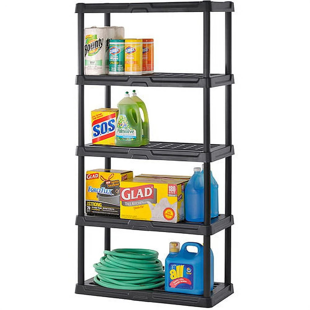 Black 5-Shelf Resin Shelf Unit A754