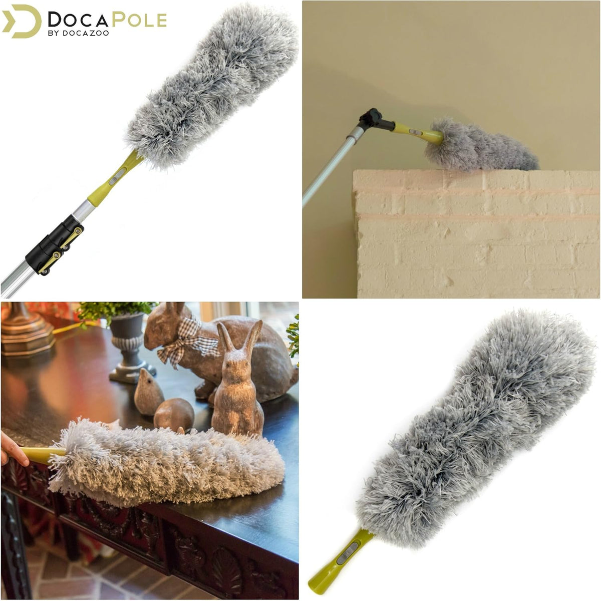 Cleaning Kit with 5-12 Foot Telescoping Extension Pole, Window Squeegee & Washer, 3 Dusting Attachments Y5668