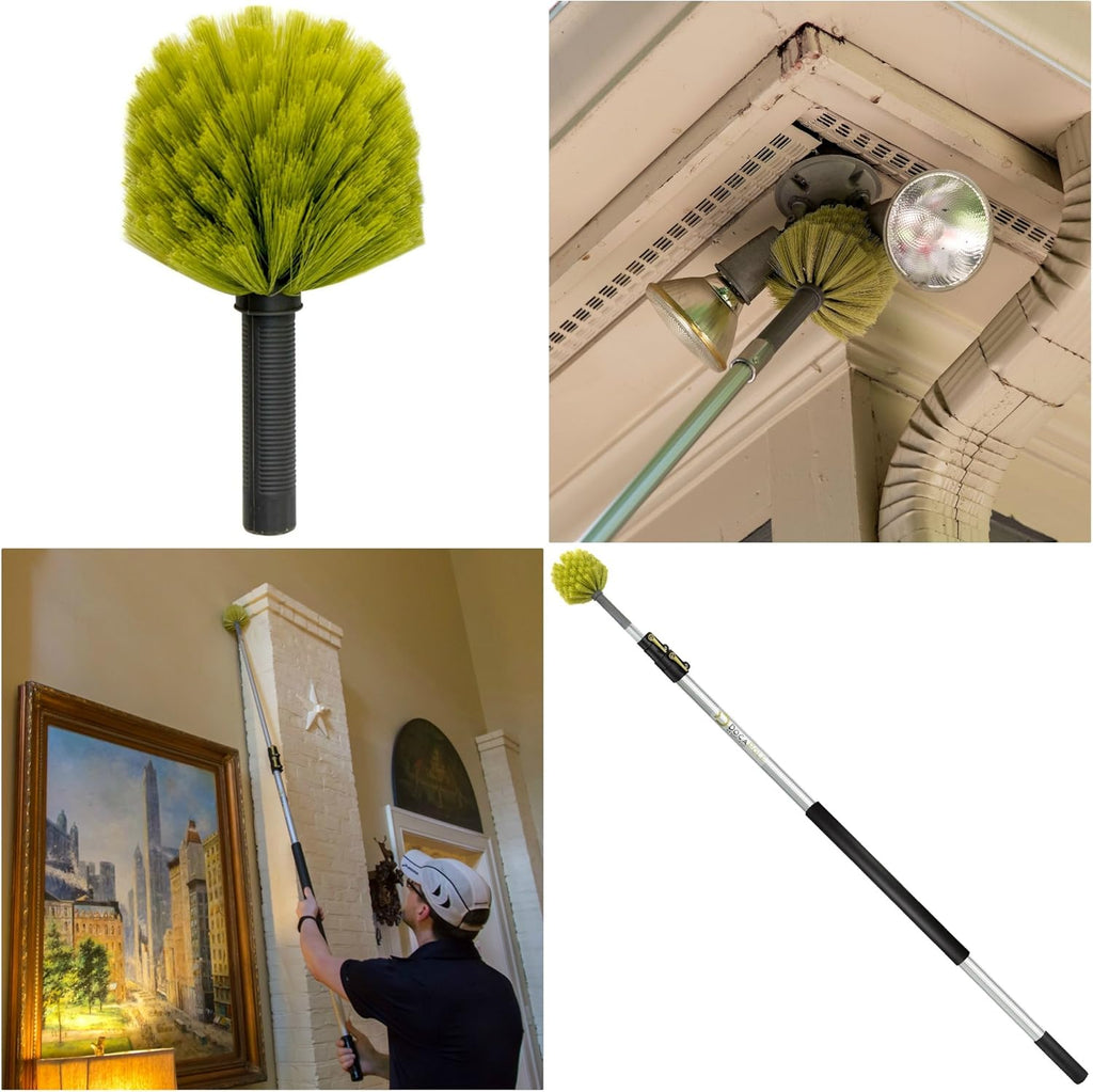 Cleaning Kit with 5-12 Foot Telescoping Extension Pole, Window Squeegee & Washer, 3 Dusting Attachments Y5668