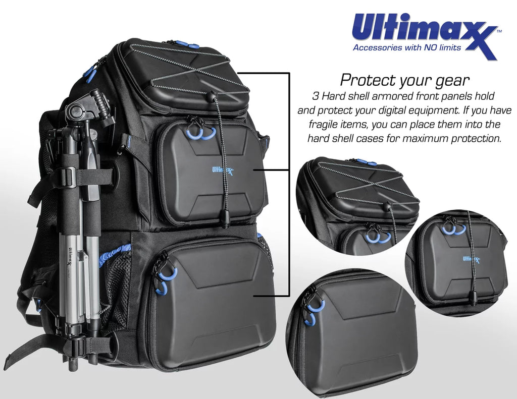 Heavy Duty Camera Backpack with Removable Gadget Bag & Waterproof Rain Cover M763
