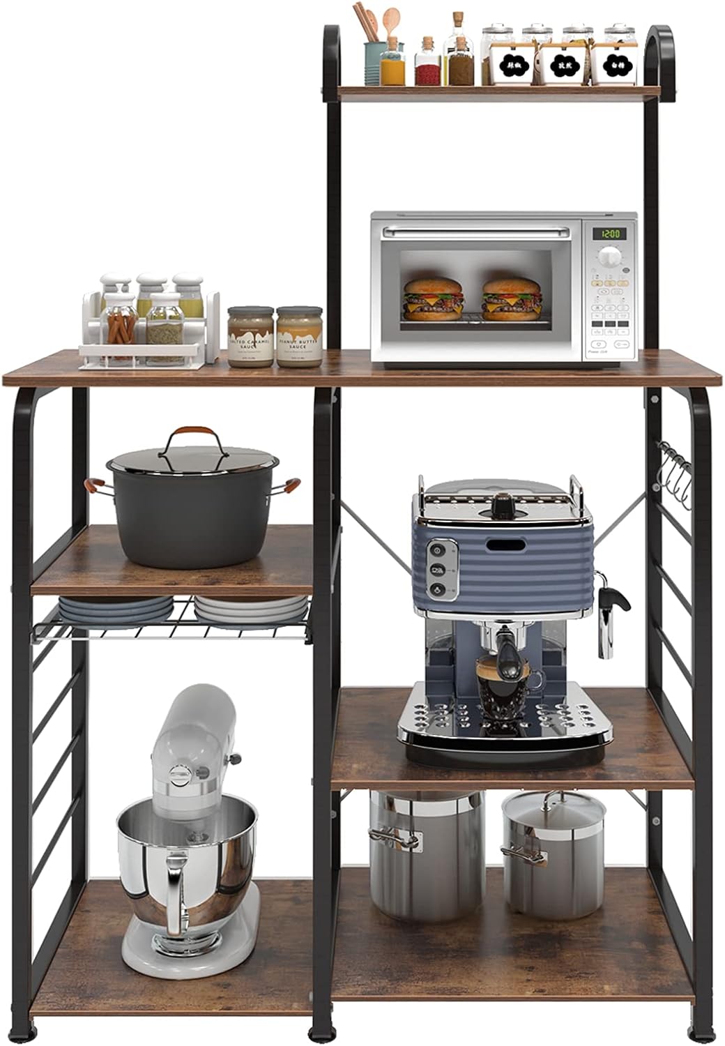 Black 3-Tier Microwave Cart Stand Z715511
