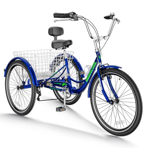 7 Speed 3 Wheel Adult Tricycle with Basket J1548