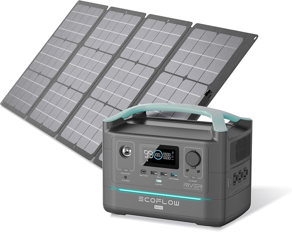 Portable Power Station 576Wh with 110W Solar Panel T168386