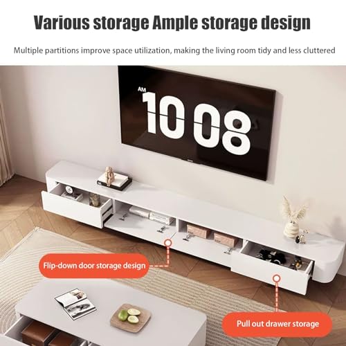 Grey 120cm Wall Mounted TV Stand with Drawers L792