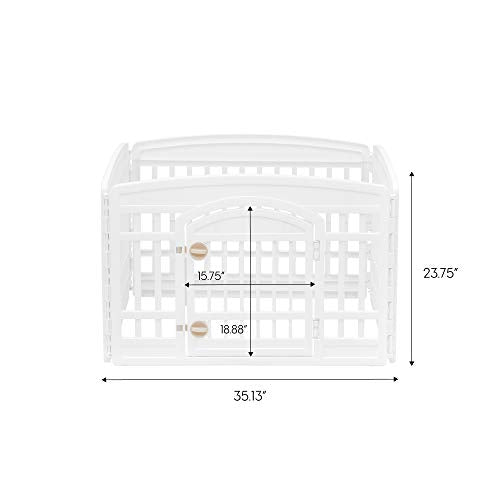 Black 4-Panel 24" Dog Playpen with Door E22523