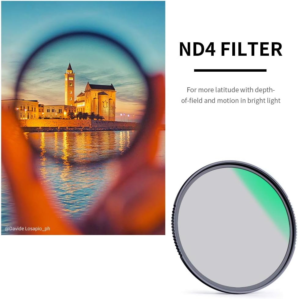 77mm Fixed ND Lens Filter Kit, ND4 ND8 ND64 ND1000 Filter Set with 4-Filter Pouch B577538