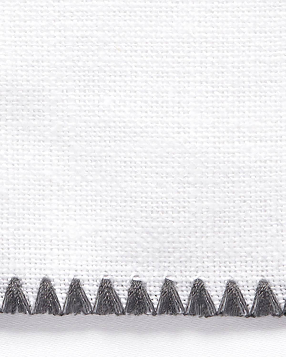White Charcoal Oblong Table Cloth W1985