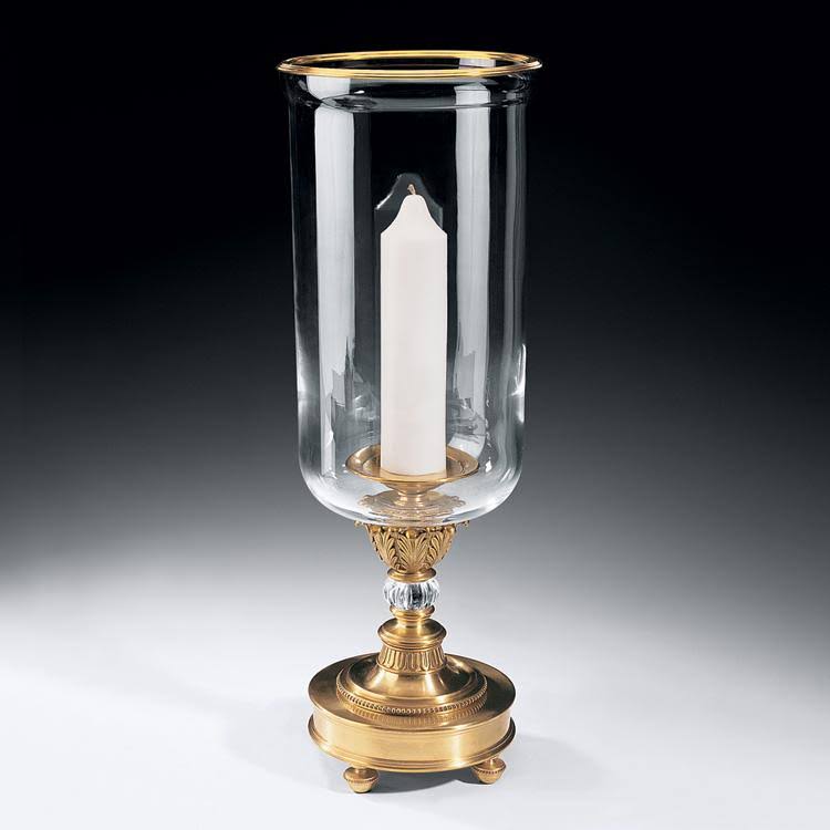 Crystal & Brass Hurricane Lamp A396