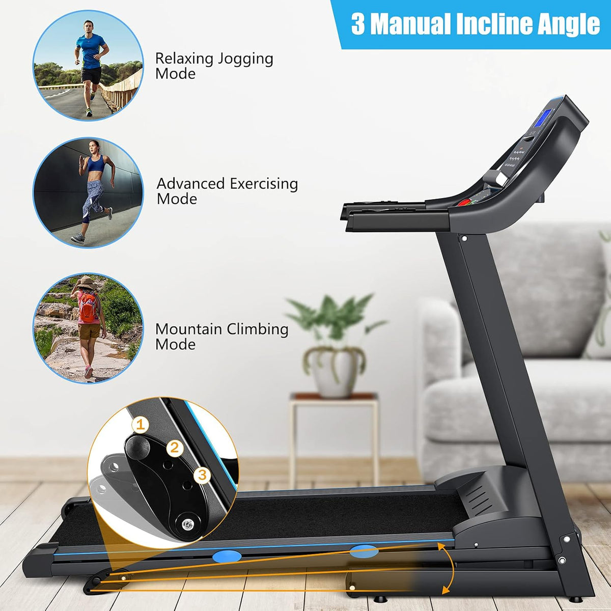 Foldable Treadmill with LCD Display W9014