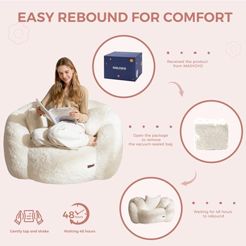 Beige Floral Shaped Bean Bag Sofa P146788