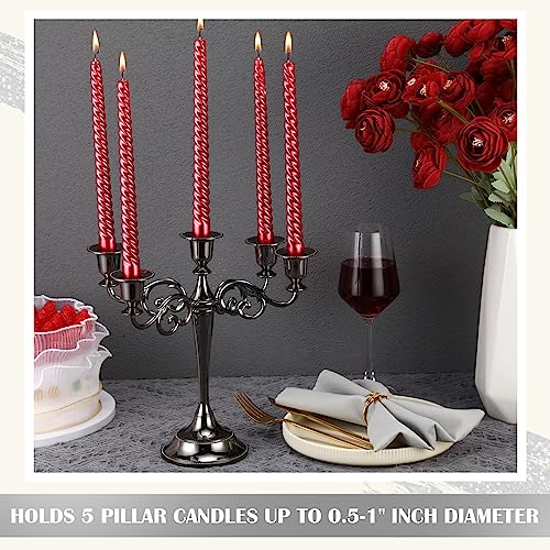 3 Pcs Metal Gold 5 Arm Candle Holders 10.24 Inch L836846