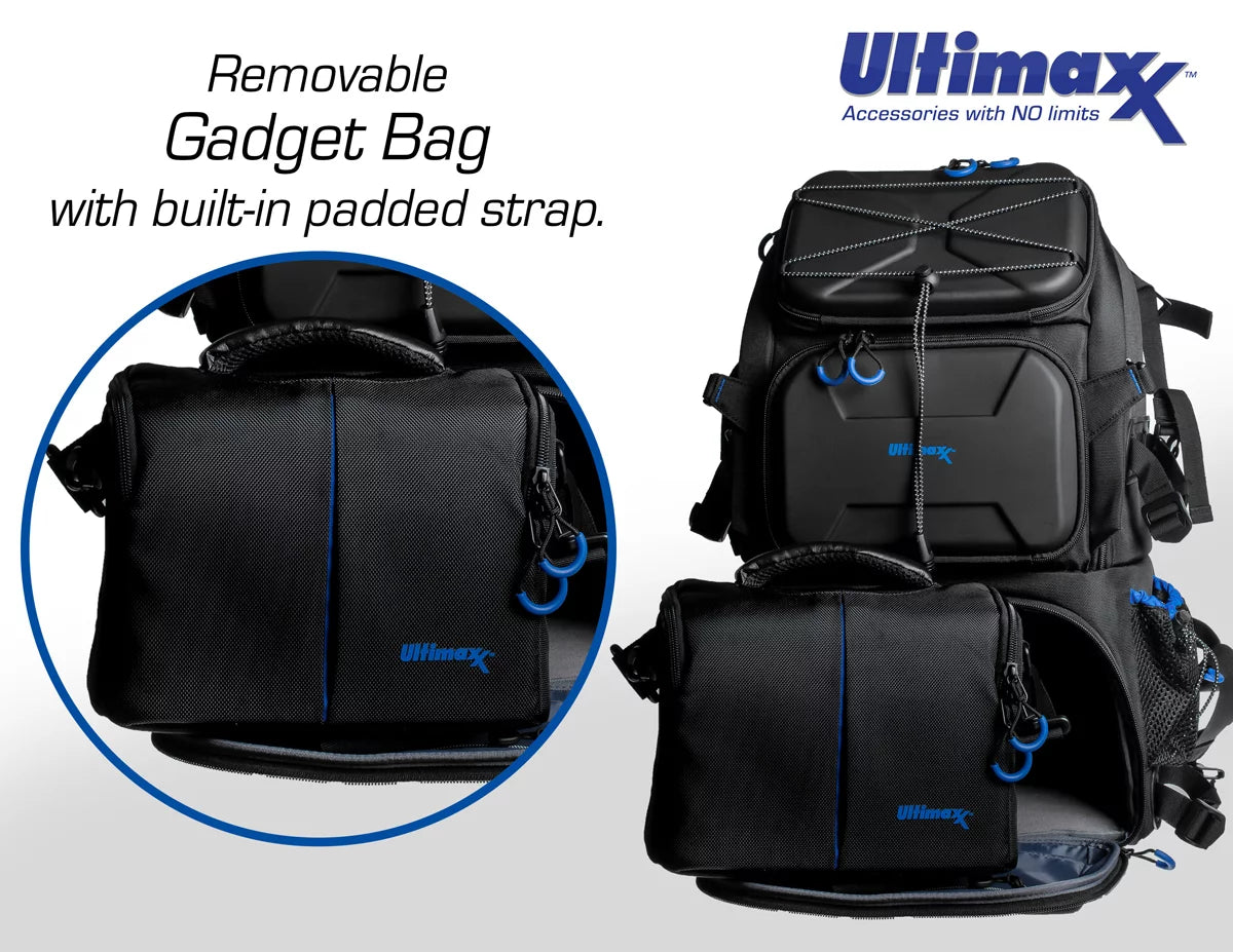 Heavy Duty Camera Backpack with Removable Gadget Bag & Waterproof Rain Cover M763