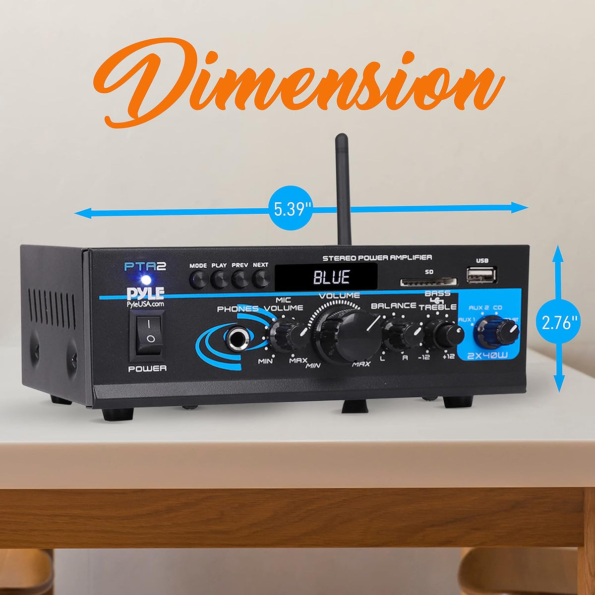 2X40W Bluetooth Dual Channel Stereo Amplifier Q4399