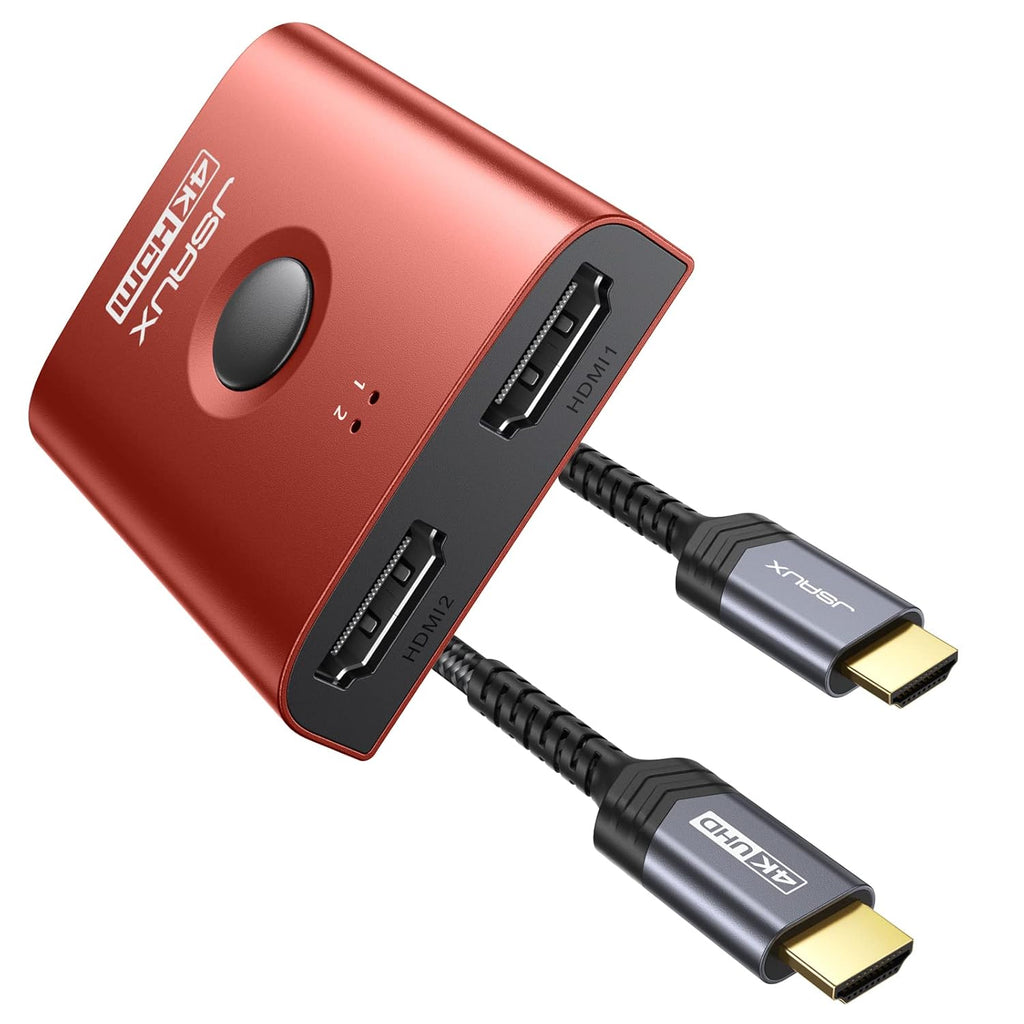 4K 60Hz HDMI Switch 2 in 1 Out Aluminum Bi-Directional Splitter Pack of 2 K84395