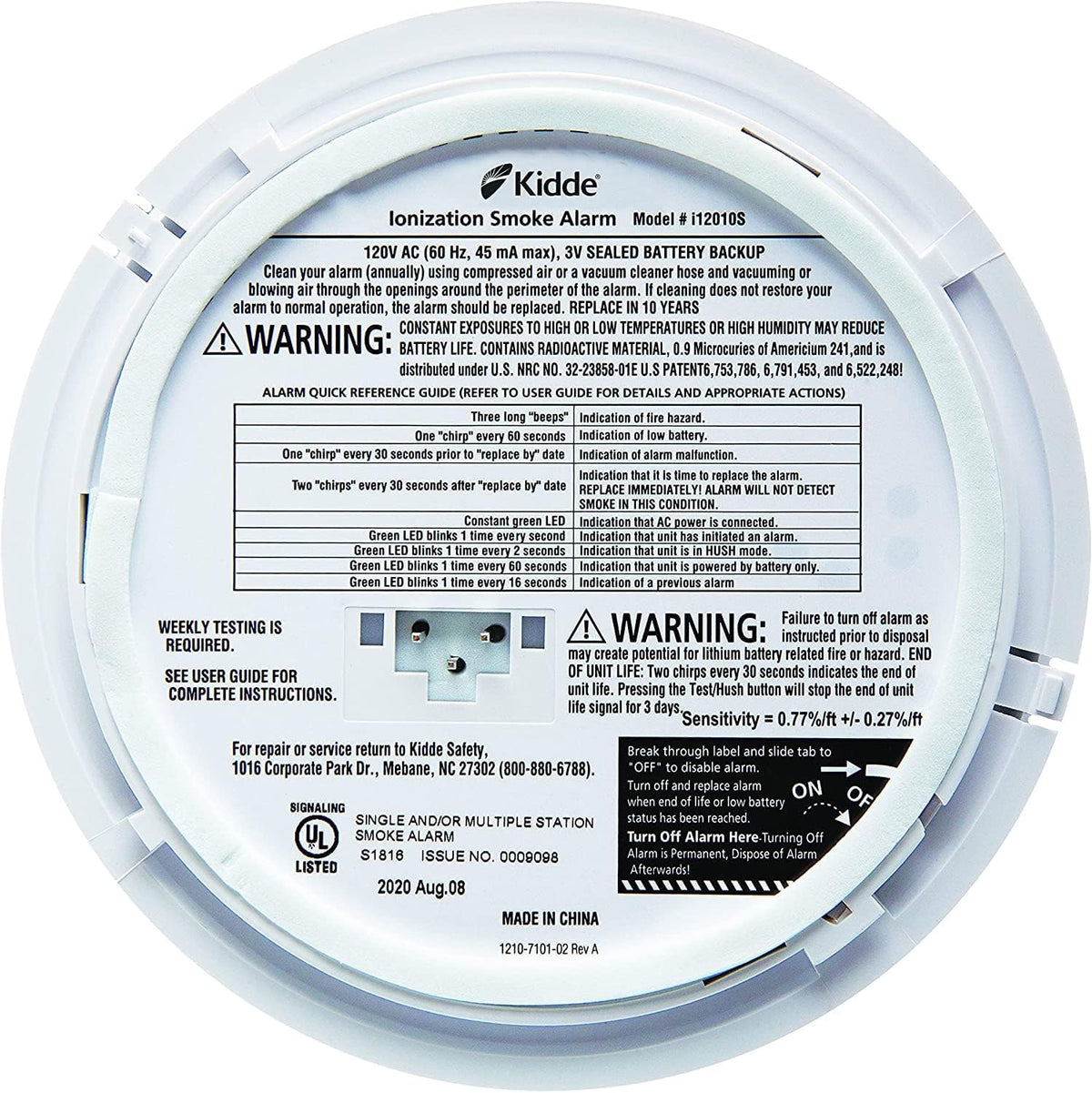 Pack of 6 Hardwired Smoke Alarm with Lithium Battery Backup R737572