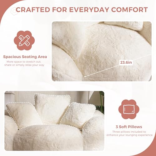 Beige Floral Shaped Bean Bag Sofa P146788