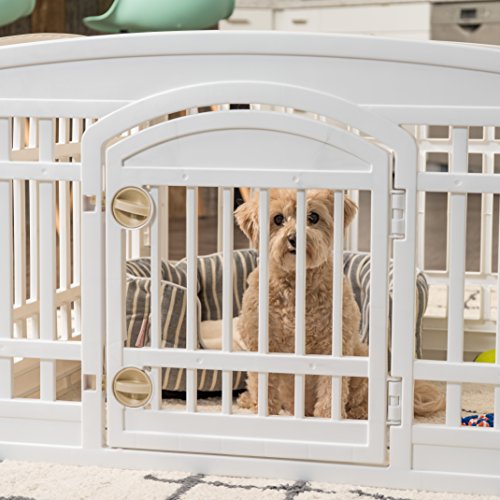 Black 4-Panel 24" Dog Playpen with Door E22523