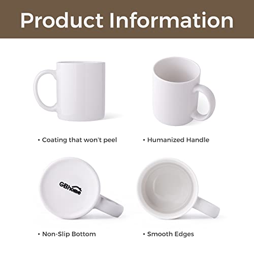 12 OZ White Ceramic Sublimation Mugs Set of 4 X225