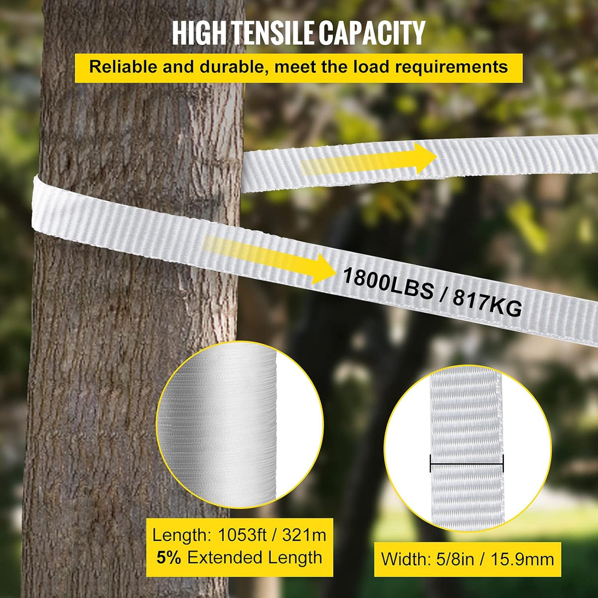 Polyester Pull Tape 1053' x 5/8 Flat Rope Pack of 2 Z371722