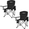 2 Pack Heavy Duty Oversized Folding Camping Chairs Y69072