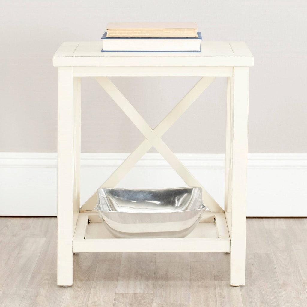 White Cross Back End Table R49341
