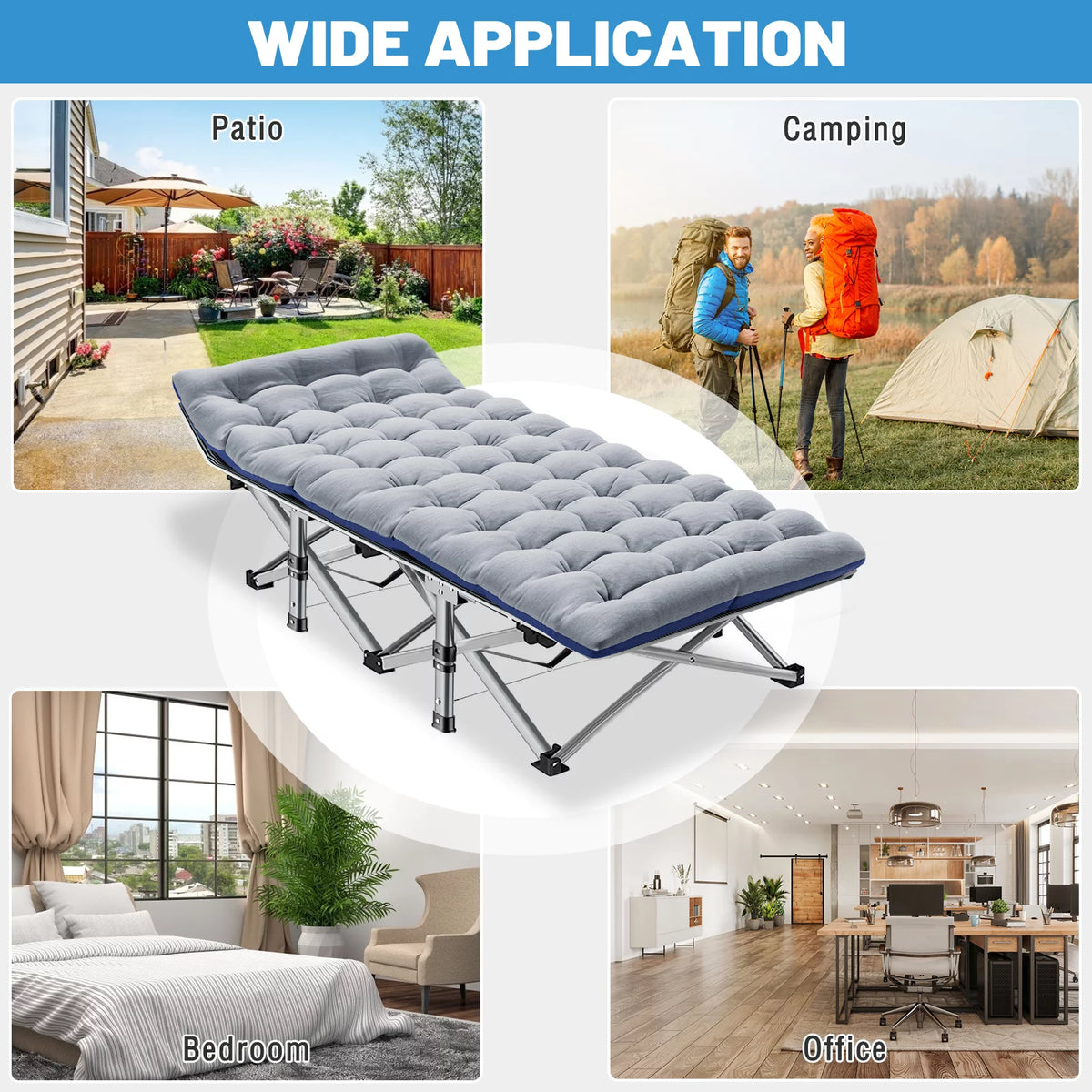 75" Portable Folding Camping Cot with Carry Bag N8248