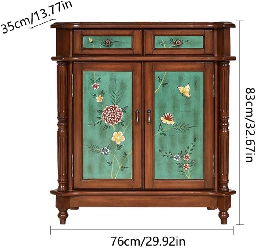 Pastoral Painted Retro Old Furniture Storage Drawer Sideboard C1791