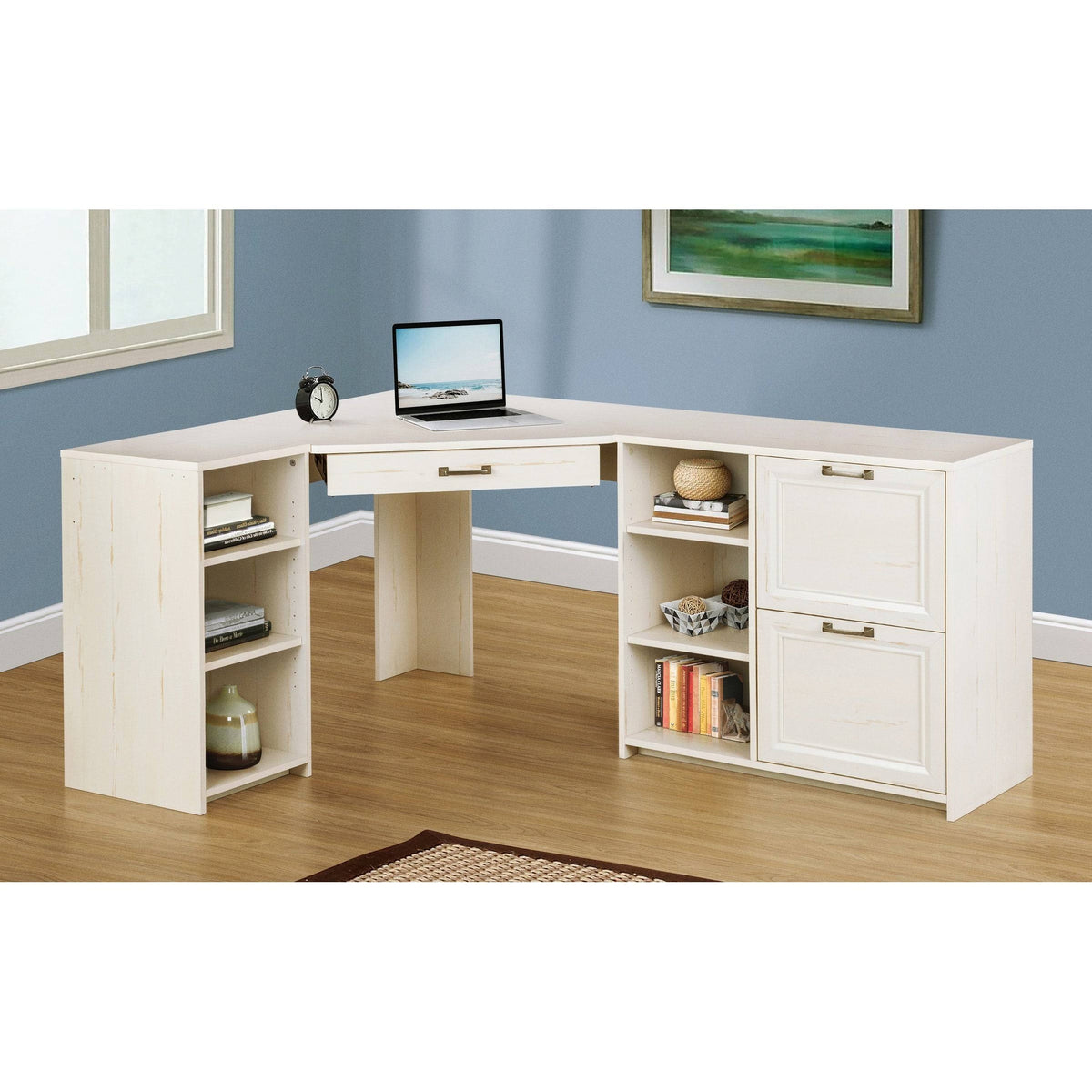 Antique White 3 Shelf Bookcase Y1903