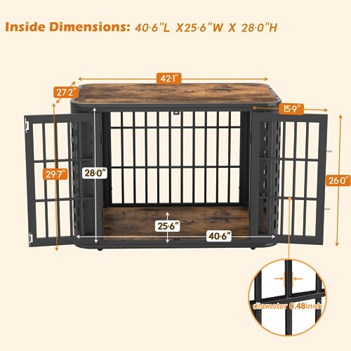 42 inch Heavy Duty Dog Crate Furniture C8866