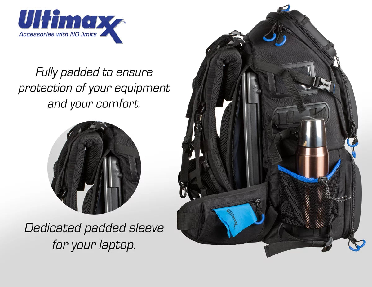 Heavy Duty Camera Backpack with Removable Gadget Bag & Waterproof Rain Cover M763