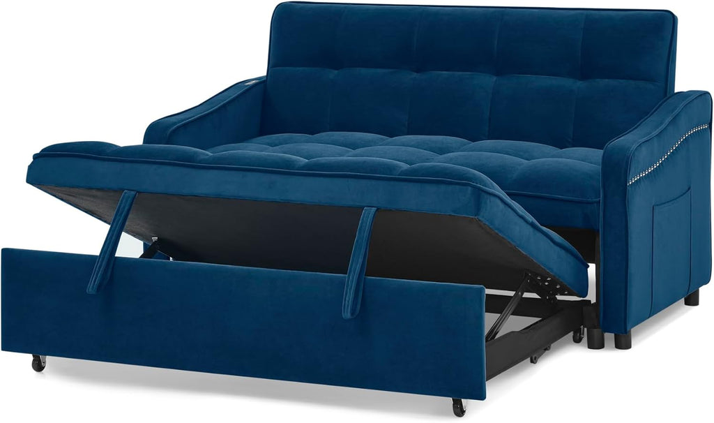 Convertible Sleeper Sofa Couch with Pull Out Bed I7297
