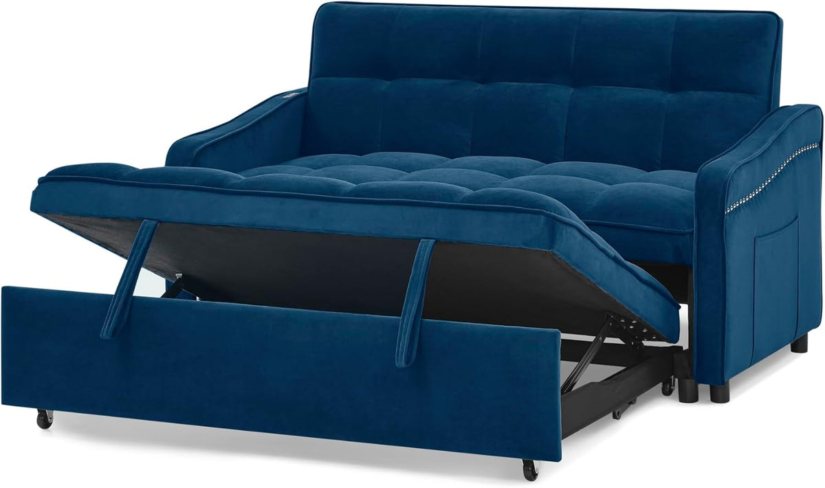 Convertible Sleeper Sofa Couch with Pull Out Bed I7297