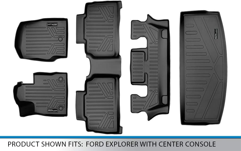 Black 3 Row Floor Mats and Cargo Liner Set F98073