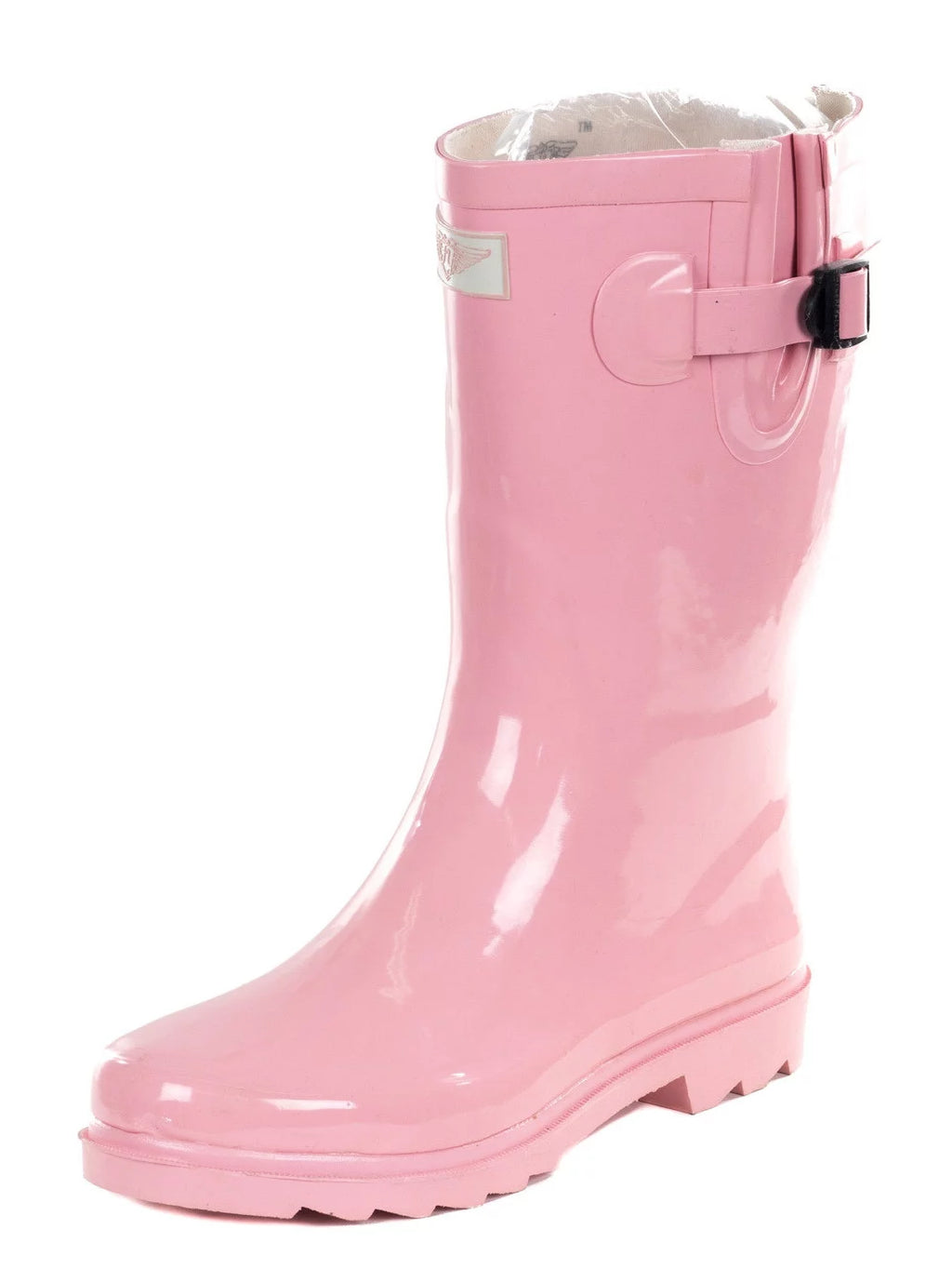 Pink Rubber 11-Inch Mid-Calf Rain Boots H152