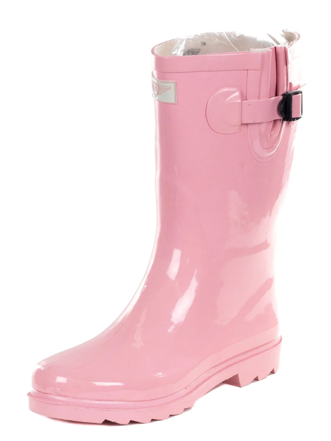 Pink Rubber 11-Inch Mid-Calf Rain Boots H152
