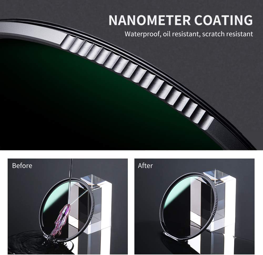 77mm Fixed ND Lens Filter Kit, ND4 ND8 ND64 ND1000 Filter Set with 4-Filter Pouch B577538