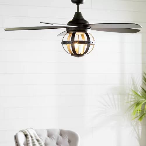 52x22 Caged Ceiling Fan with Remote Control and Light Kit B568047