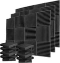 52 Pack Acoustic Panels Studio Foam 12X12 X1 Black/Blue S845