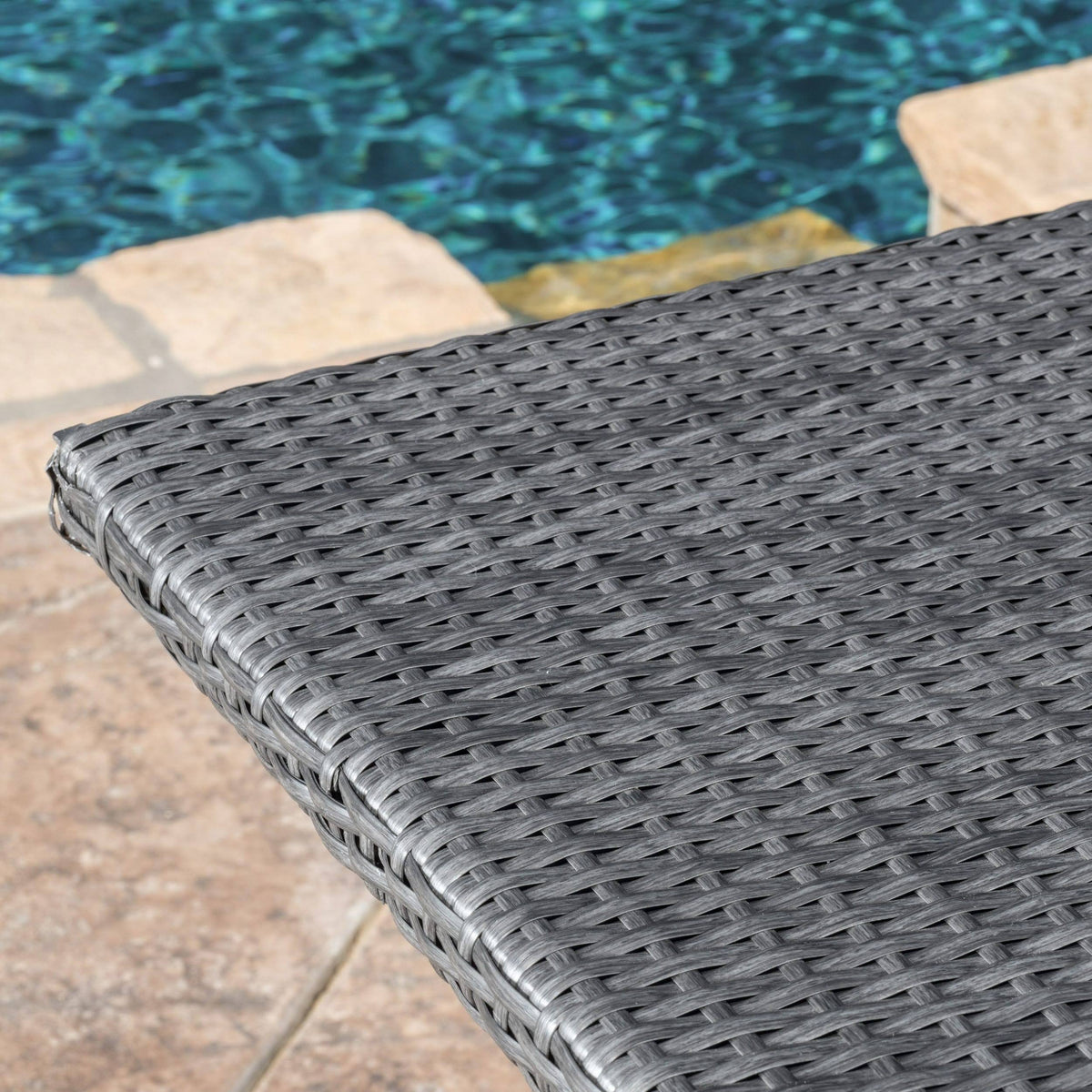 Rectangle Wicker Table Multi Brown X984