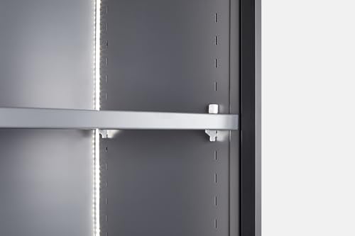 5 Shelves Metal Glass Display Cabinet with Light Strips N2348