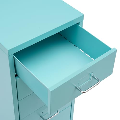 Grey Metal 5 Drawers File Storage Cabinet with Wheels S813545