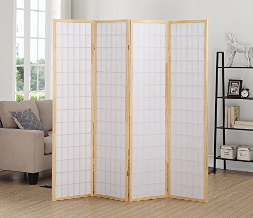 Natural 4 Panel Room Divider C9631