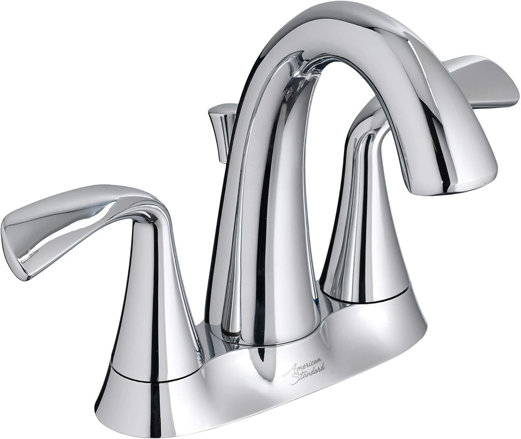 4 Centerset Bathroom Faucet with Metal Drain, Polished Chrome C8034